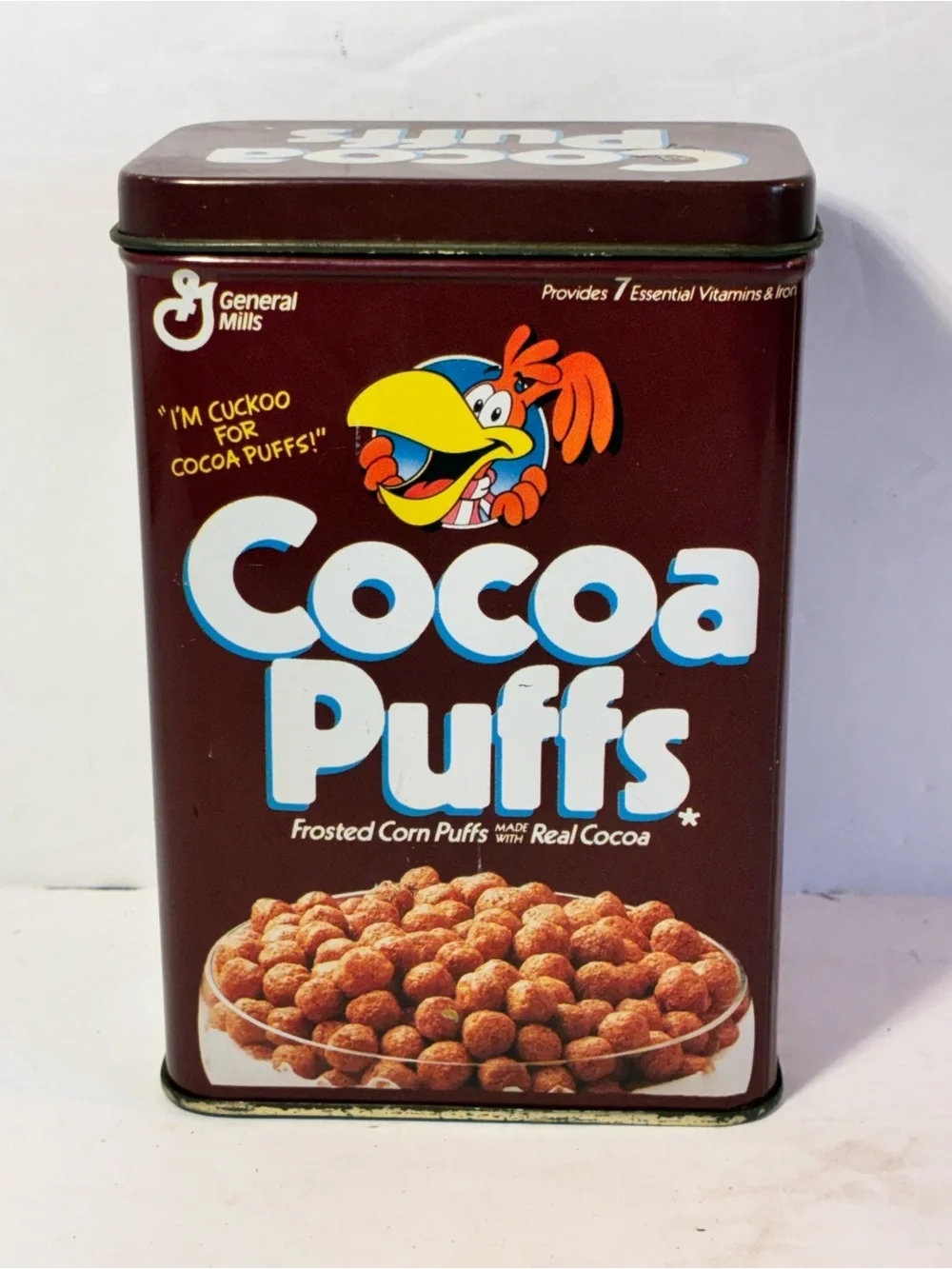 Vintage 1995 General Mills Cocoa Puffs Cereal Tin Sonny Cuckoo Bird Metal